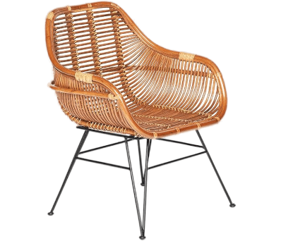 Софа Secret De Maison Pitaya (mod. 02 5089 SP KD/1-1) натуральный ротанг/металл, 80х117х64см, светлый мед/черный (11861)