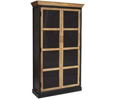 Шкаф книжный Secret de Maison BLACK LABEL (mod. DA-2289) дерево акация, манго, мдф, 110х41х211см, черный/натуральный (12919)