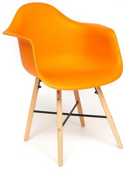 Кресло CINDY (EAMES) (mod. 919) / 1 шт. в упаковке дерево бук/металл/сиденье пластик, 60*62*79см, оранжевый/orange with natural legs