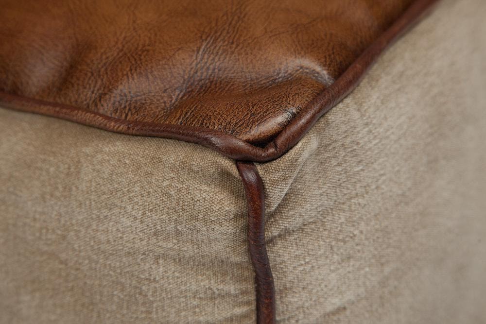 Пуф Secret De Maison BOXER ( mod. M-12765 ) кожа буйвола / ткань хлопок, 42*42*34, коричневый, ткань: винтаж