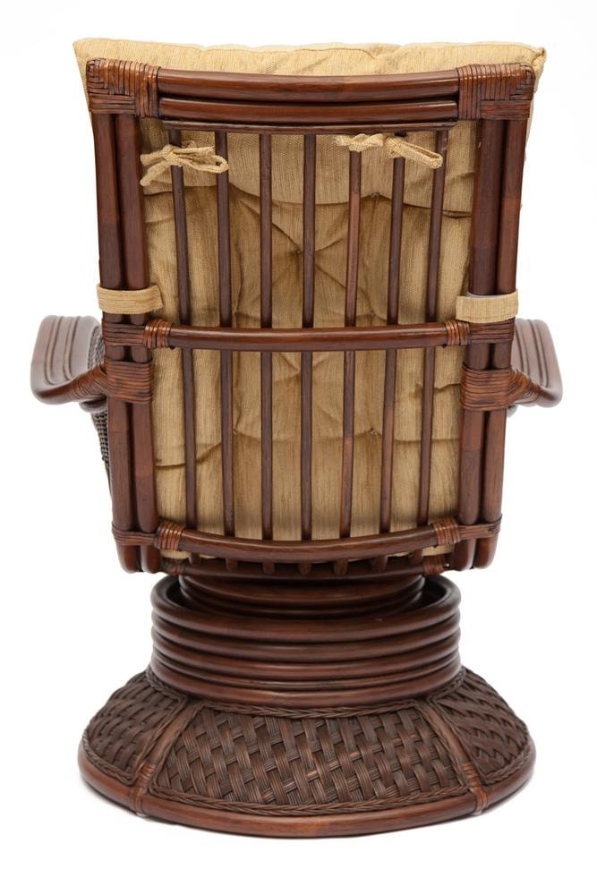 Кресло-качалка "ANDREA Relax Medium" /с подушкой/ 74х82х100 см, Pecan Washed (античн. орех), Ткань рубчик, цвет кремовый